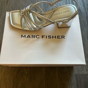 Marc Fisher Silver Heeled Sandals